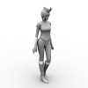 时尚黑色套装漂亮美女-角色人体-角色-VR/AR模型-3D城
