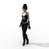 时尚黑色套装漂亮美女-角色人体-角色-VR/AR模型-3D城