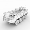美军斯特赖克轮式突击炮-汽车-军事汽车-VR/AR模型-3D城