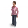 3d lady in pink jacket-角色人体-女人-VR/AR模型-3D城