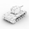KV2坦克-汽车-军事汽车-VR/AR模型-3D城