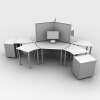 办公桌 组合-文体生活-办公用品-VR/AR模型-3D城