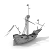 小帆船-船舶-客船-VR/AR模型-3D城