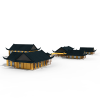 中国古建山庄-建筑-古建筑-VR/AR模型-3D城