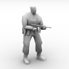 部队军人-角色人体-男人-VR/AR模型-3D城
