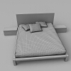 现代双人床-家居-床-VR/AR模型-3D城