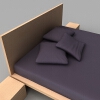 现代双人床-家居-床-VR/AR模型-3D城