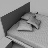 现代双人床-家居-床-VR/AR模型-3D城