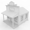 老旧的西式银行-建筑-古建筑-VR/AR模型-3D城