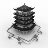 黄鹤楼-建筑-古建筑-VR/AR模型-3D城