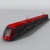 红色有轨电车-汽车-火车-VR/AR模型-3D城