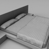 红色双人床-家居-床-VR/AR模型-3D城