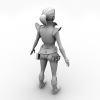 战士公主-角色人体-角色-VR/AR模型-3D城